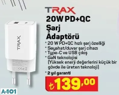 TRAX 20 W ŞARJ ADAPTÖRÜ TRAX 20 W ŞARJ ADAPTÖRÜ